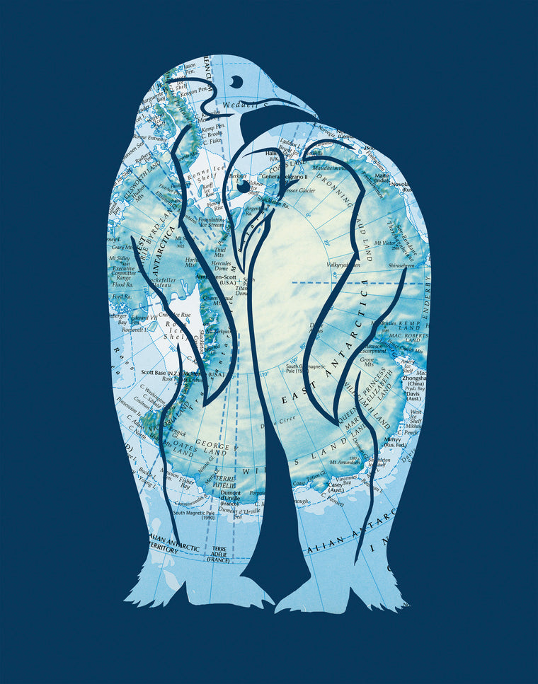 "By Your Side" Personalized Penguin Print