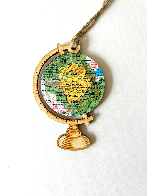 Yosemite, California Map Ornament