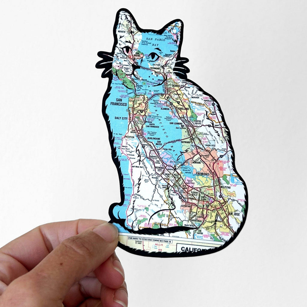 Bay Area Map Cat Sticker