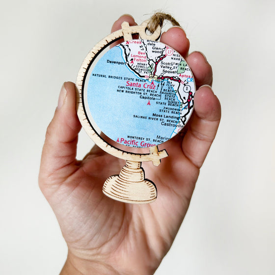 Santa Cruz California Map Ornament