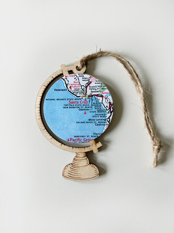 Santa Cruz California Map Ornament