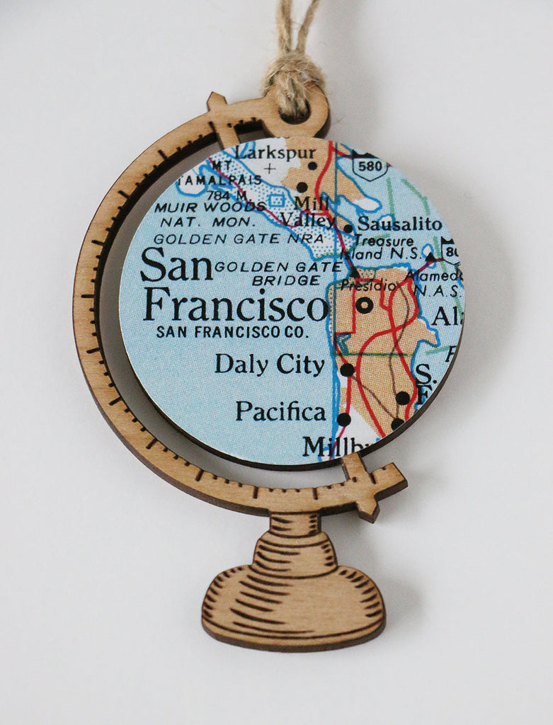 Custom Map Globe Ornament - Choose any place in the world!