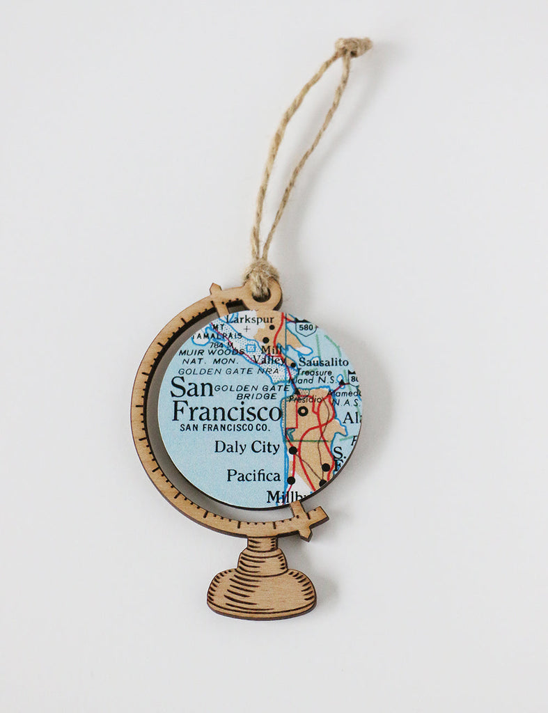 Custom Map Globe Ornament - Choose any place in the world!