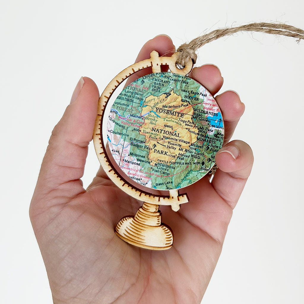 Yosemite, California Map Ornament