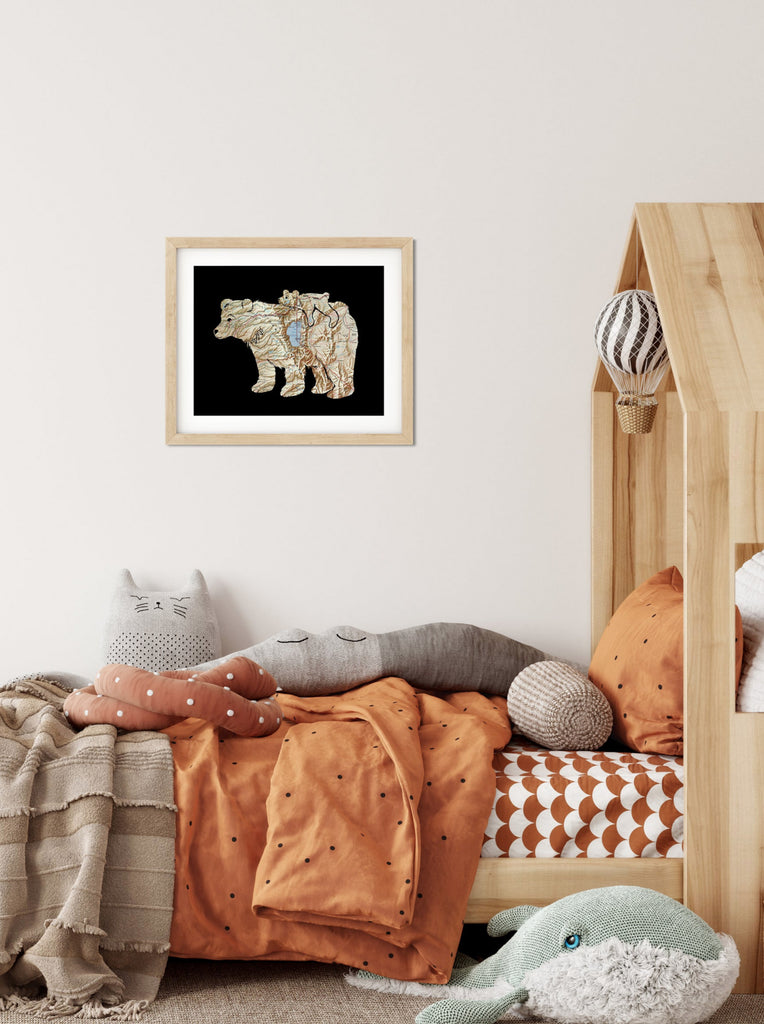 Lake Tahoe Bears - "Bear With Me" Map Print