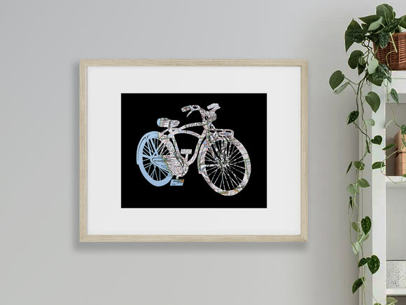 United States bicycle map art by Granny Panty Designs