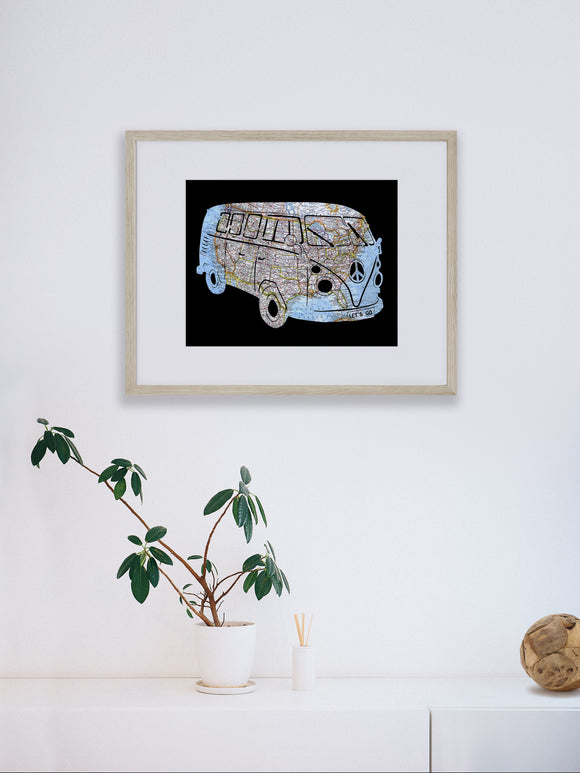 Bus United States Road Map Art