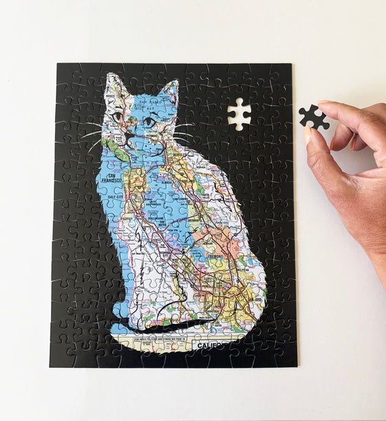 Feline Fine Map Art Puzzle