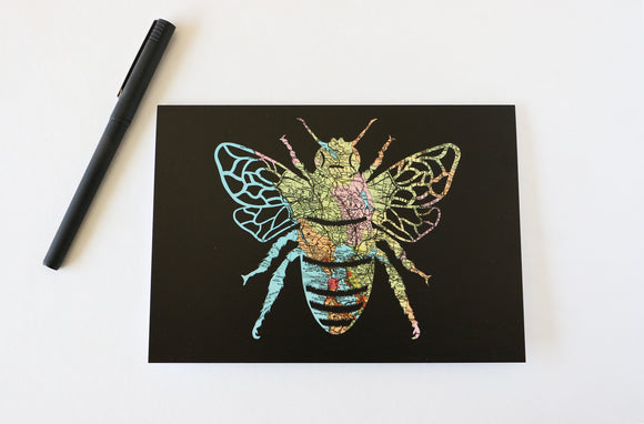Honey Bee Map Art Greeting Card Bay Area Map