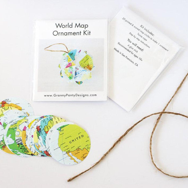 DIY World Map Ornament Kit