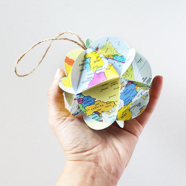 DIY world map ornament kit by Granny Panty Designs