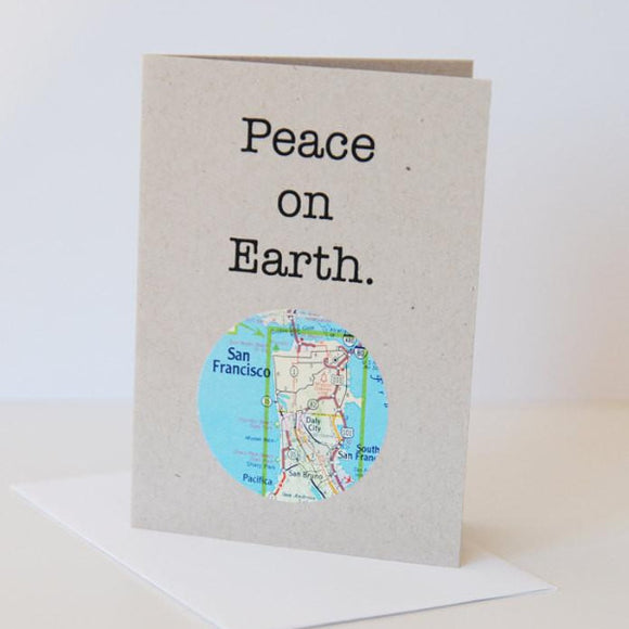 Peace on Earth map card by Granny Panty Designs