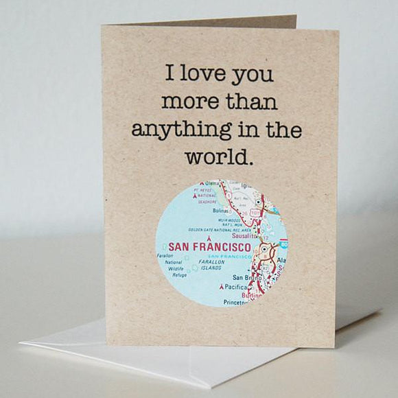 I love you custom map card by Granny Panty Designs