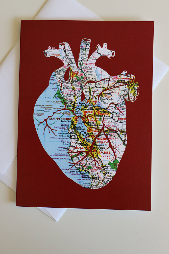"Heart of the Bay" Card - SF Bay Area Map