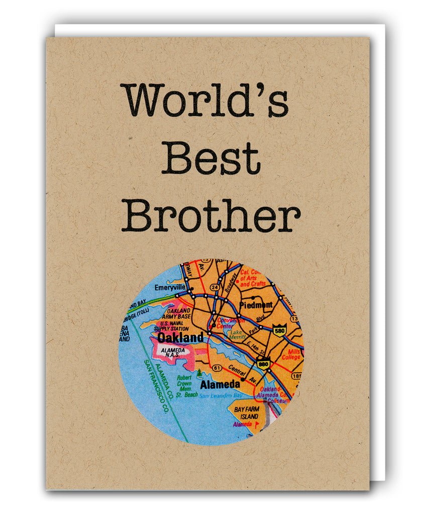 World's Best Brother Mini Map Card