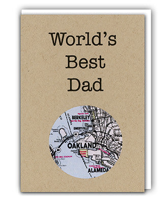 World's Best Dad map card by Granny Panty Designs