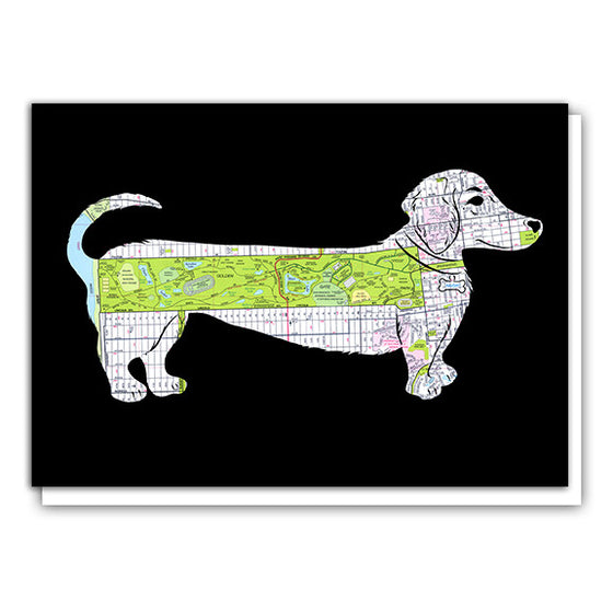 Weiner Daschund dog Golden Gate Park Map Card