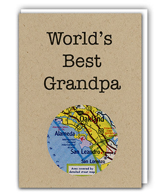 World's Best Grandpa map card by Granny Panty Designs