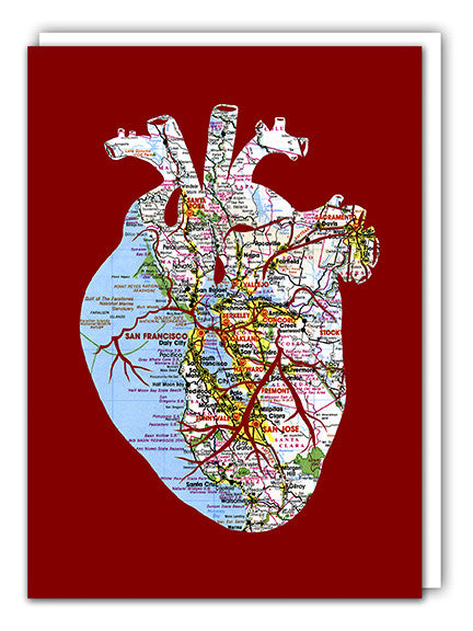 I left my heart in San Francisco greeting card by Granny Panty Designs