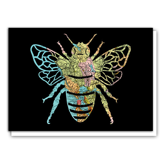 Honey Bee Map Art Greeting Card Bay Area Map