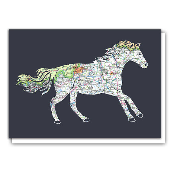 Louisville Kentucky Horse greeting card by Granny Panty Designs