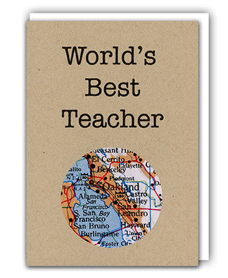 World's Best Teacher map card by Granny Panty Designs