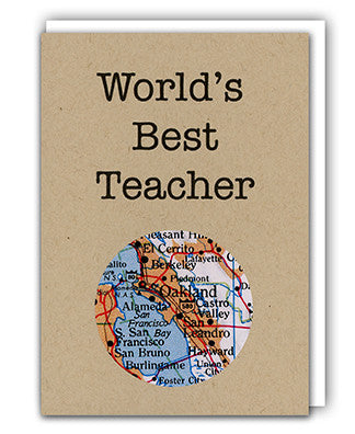 World's Best Teacher map card by Granny Panty Designs