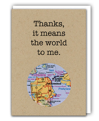 Thanks it means the world to me map card by Granny Panty Designs