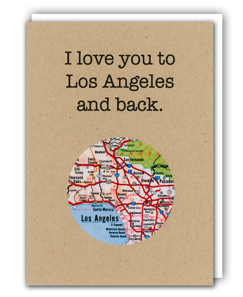 I love los angeles map card