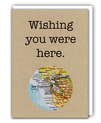 Wishing you were here map card by Granny Panty Designs