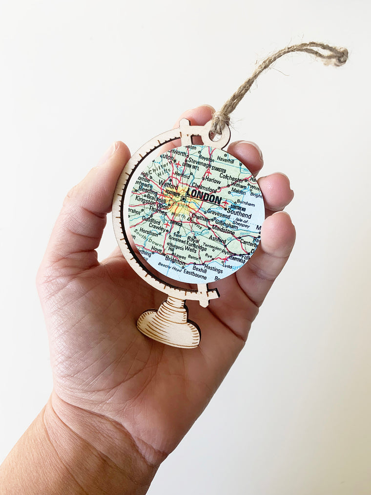 London Map Globe Ornament