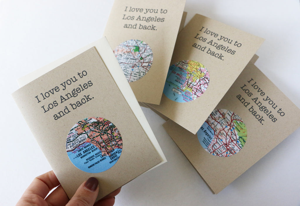 I Love You Los Angeles Mini Map Card