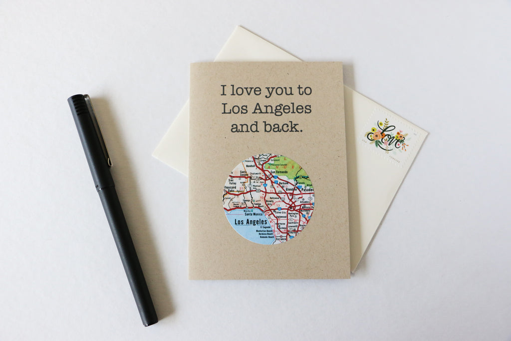 I Love You Los Angeles Mini Map Card