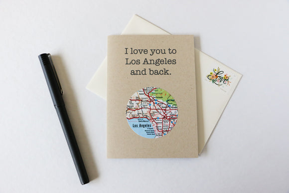 I love los angeles map card