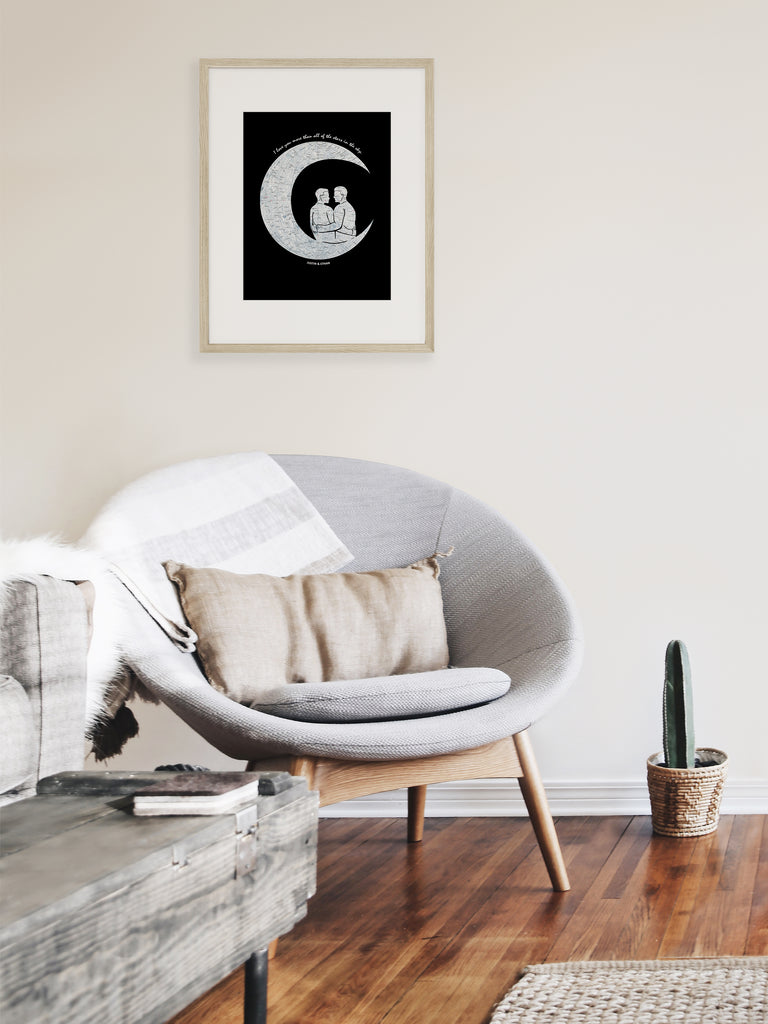 "To the Moon and Back" Men Print