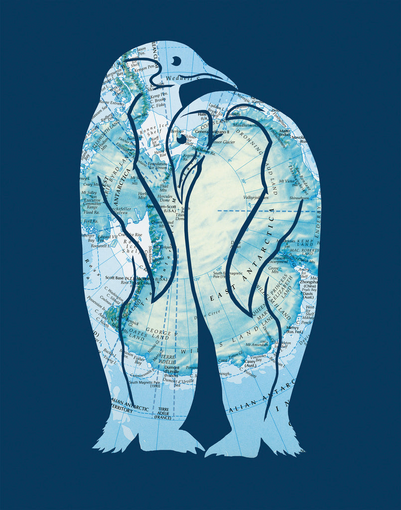 "By Your Side" Personalized Penguin Print