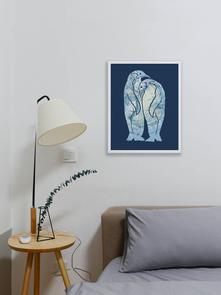 "By Your Side" Personalized Penguin Print