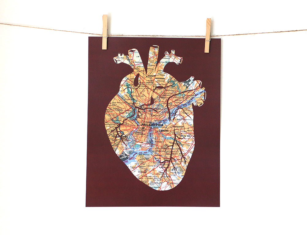Philadelphia Eagels Anatomical Heart Art Print