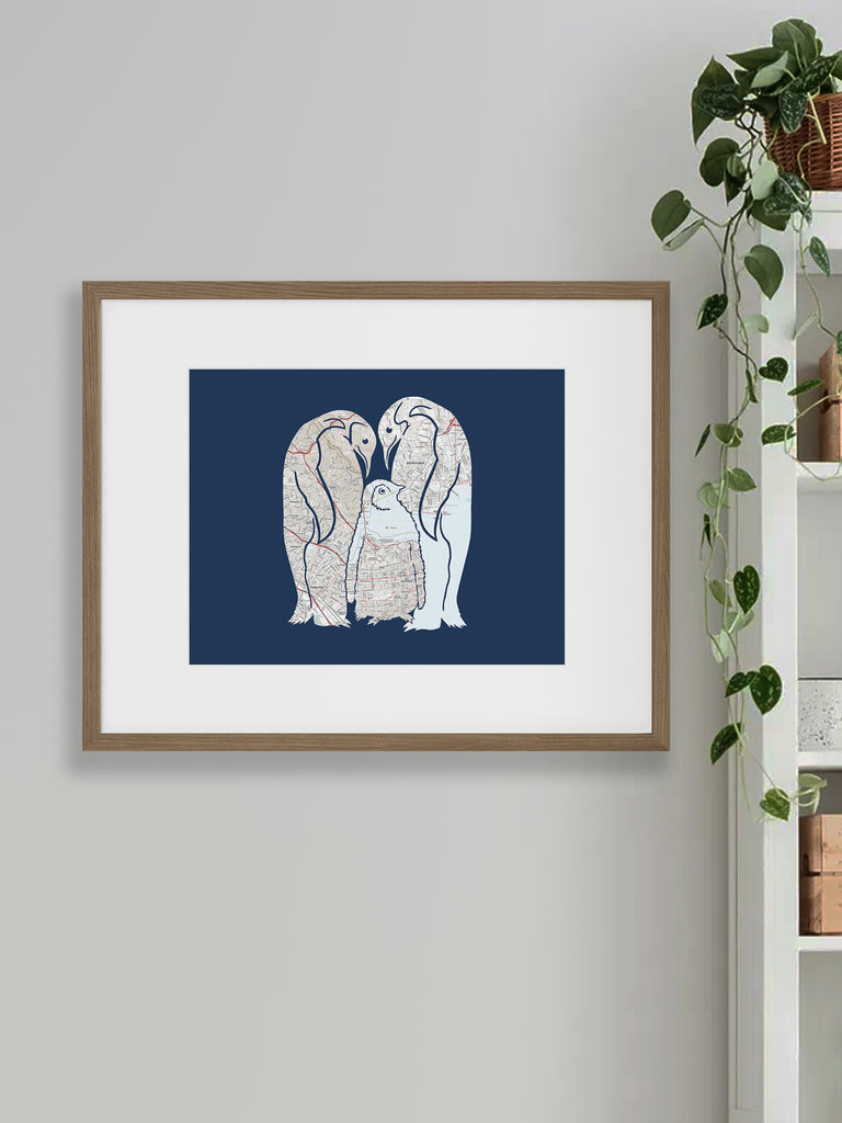 "By Your Side" Personalized Penguin Print