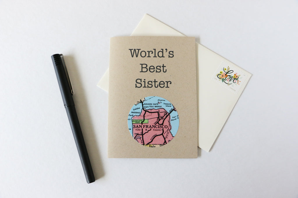 World's Best Sister Mini Map Card